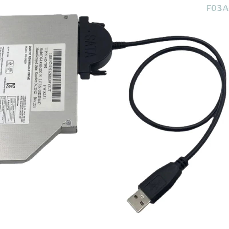 Фото USB 2.0 SATA кабель CD/DVD-ROM кабель адаптер оптического драйвера для ПК ноутбука ноутбука №2