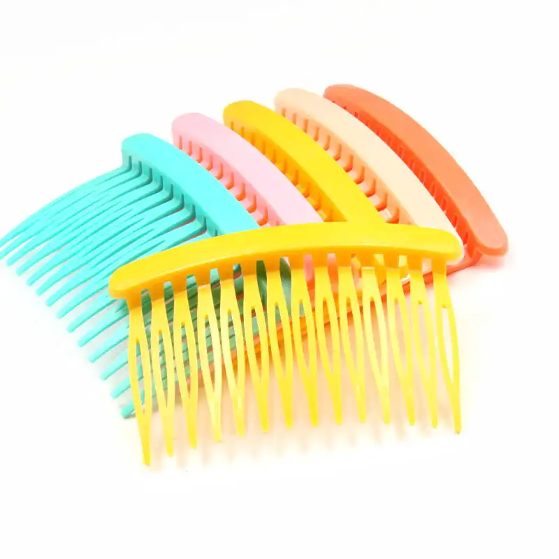 

2Pcs Macaron Color Hairclips Fashion Women Girls Maker Bun Hair Combs Plastic Accessories Ornament Headdress DIY Crafts Material