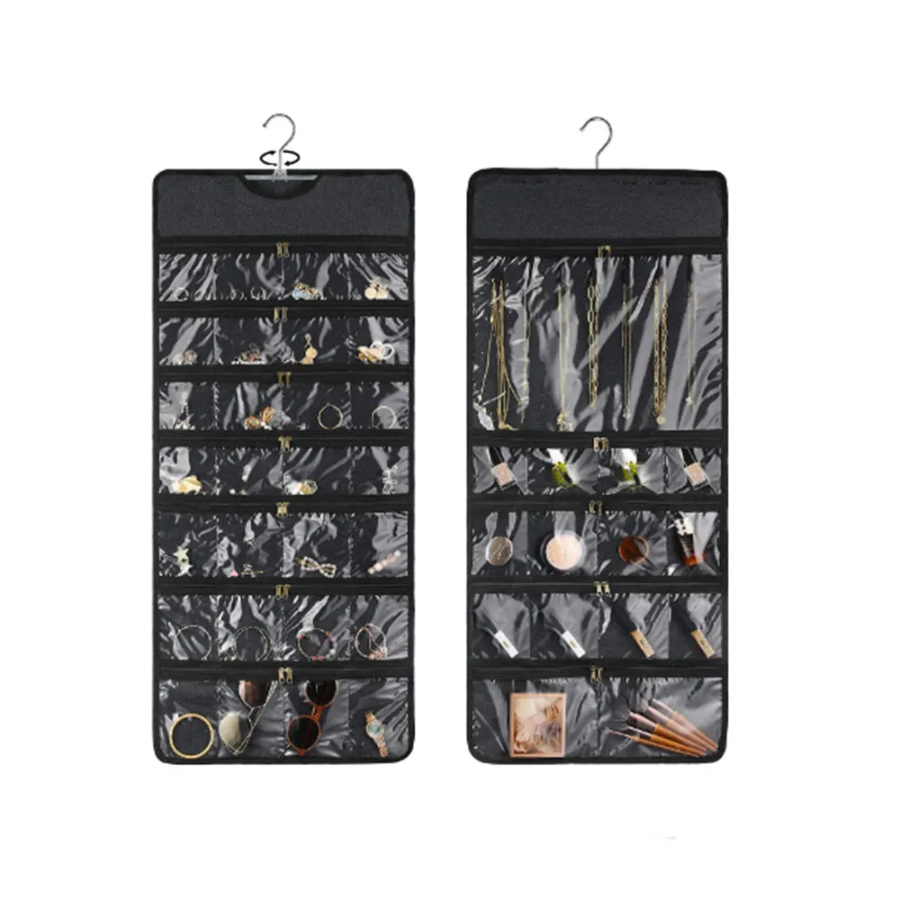 

42 Pocket Dual-sided Jewelry Hanging Storage Organizer Holder Earring Bag Pouch Display Transparent Dustproof Storage Bag
