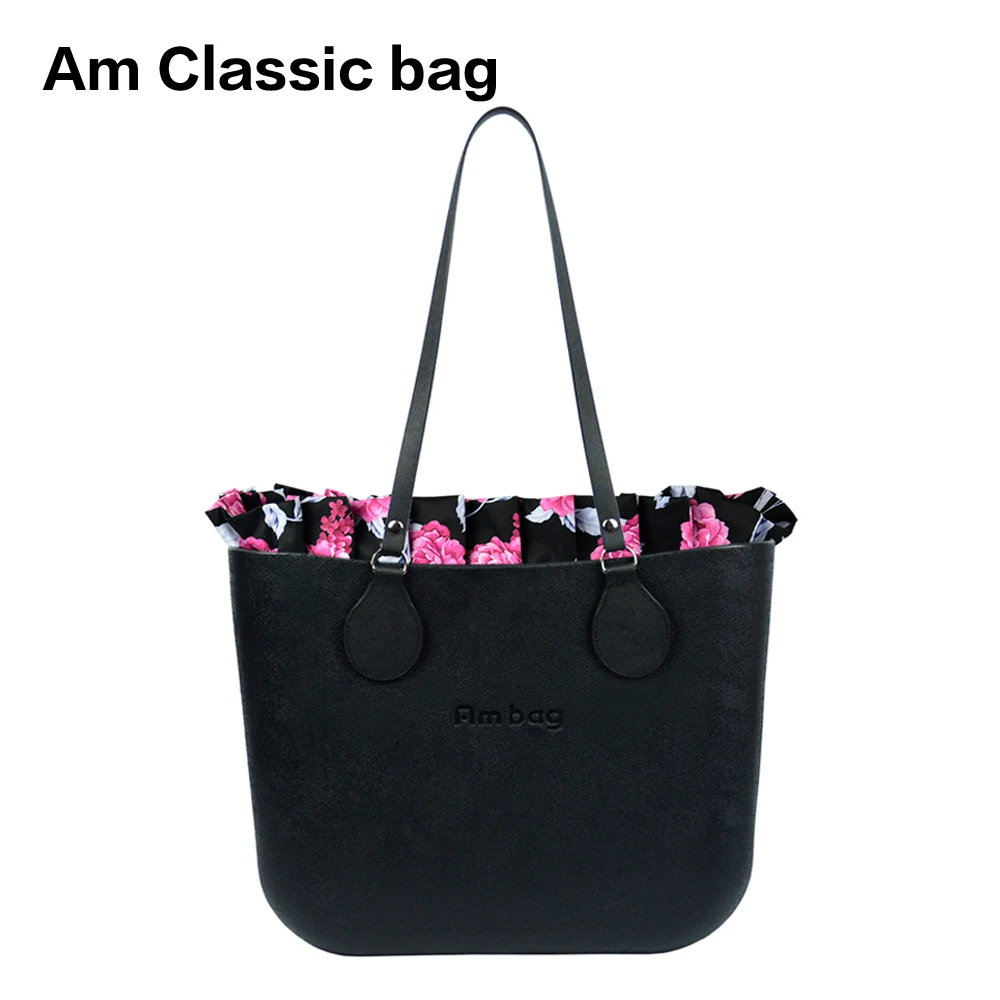 2022 New AMbag Obag O Bag Style Waterproof Classic Big EVA with Colorful Zip-Up Inner Long PU Leather Handles Women DIY Handbag