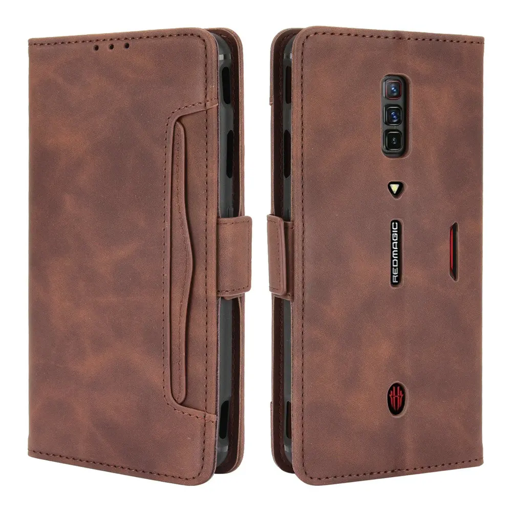 

For ZTE Nubia Red Magic 6 Pro 7 5G Flip Case Removable Card Slot Leather Book Shell Funda Red Magic 7 Case Magic6 R 6R Cover