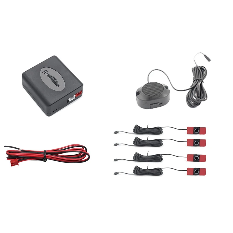 

Car Parking Sensor Assistant 4 Sensor Flat Sensors Reverse Sound Buzzer Alarm Sound