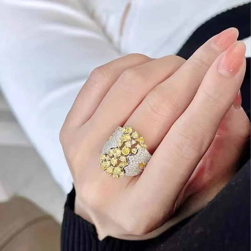 

Huge AAAAA Zircon Finger Ring 925 sterling silver Party Wedding band Rings for Women Bridal Engagement Jewelry Birthday Gift