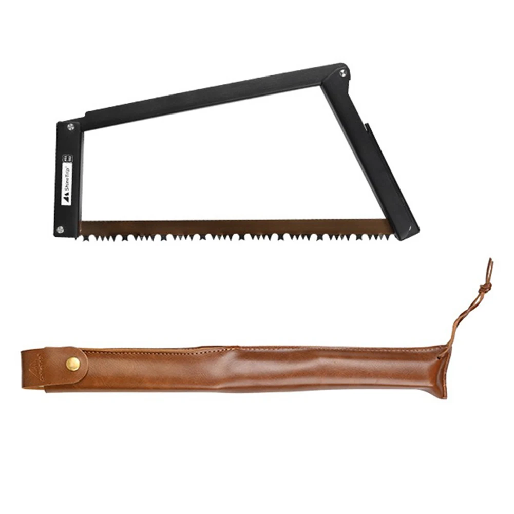 

Storage Pouch Foldable Wood Saw 12.6” Blade Aluminum Alloy Black/Silver Bucksaw High Hardness Multifuctional Outdoor
