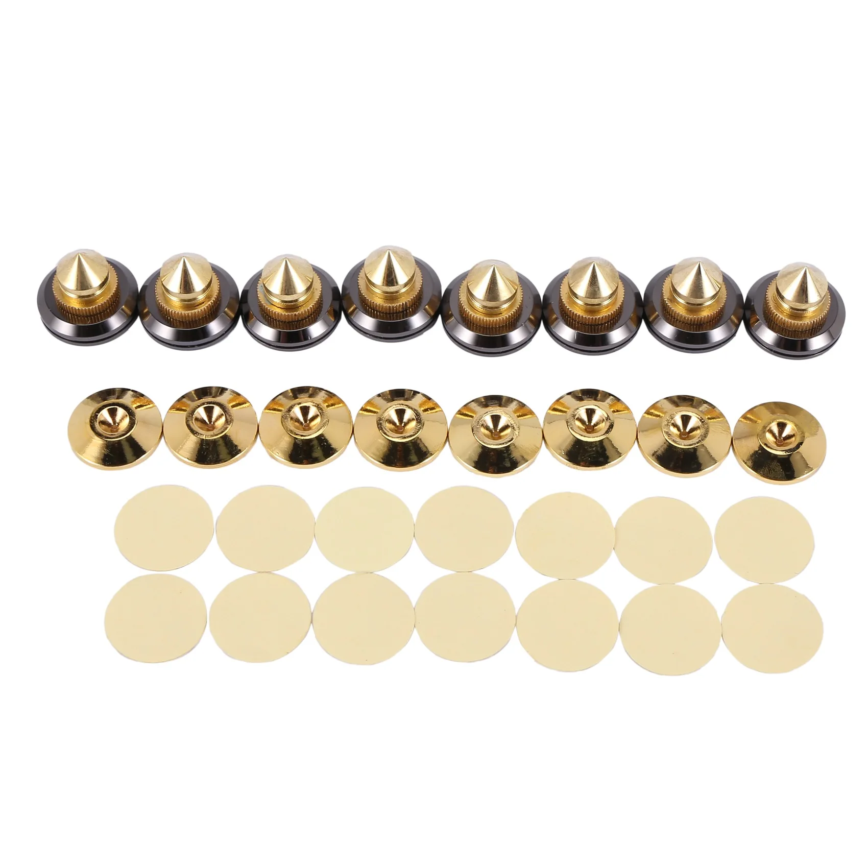 

8 Set Golden-Plated Speaker Spikes, Speaker Stands CD Audio Subwoofer Amplifier Turntable Isolation Feet
