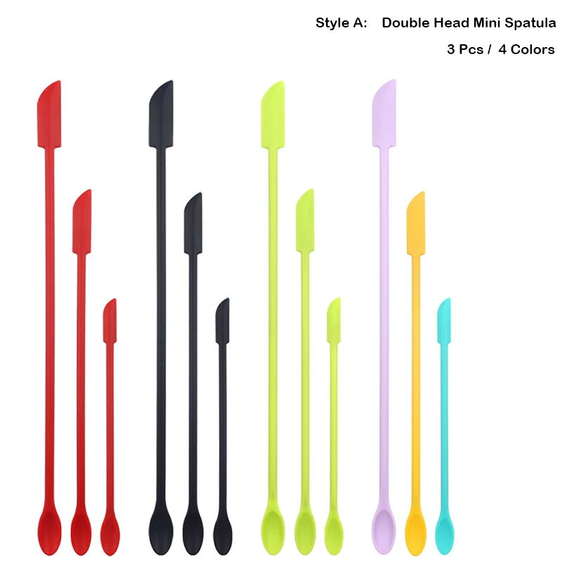 

Mini Silicone Spatula Jar Bottle Scraper Food Grade Heat Resistant BPA Free Silica Long Handle Jam Spatulas Kitchen Gadgets