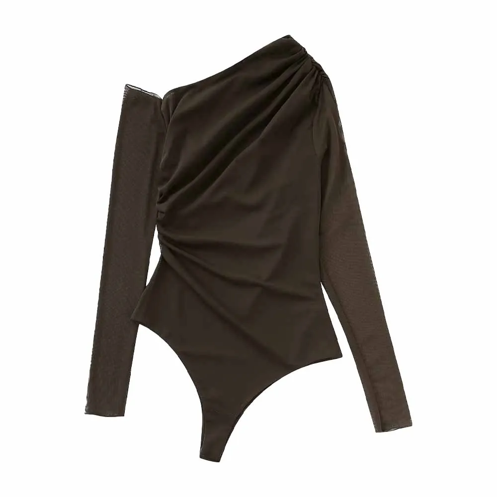 

Женский Асимметричный комбинезон из фатина в стиле ретро