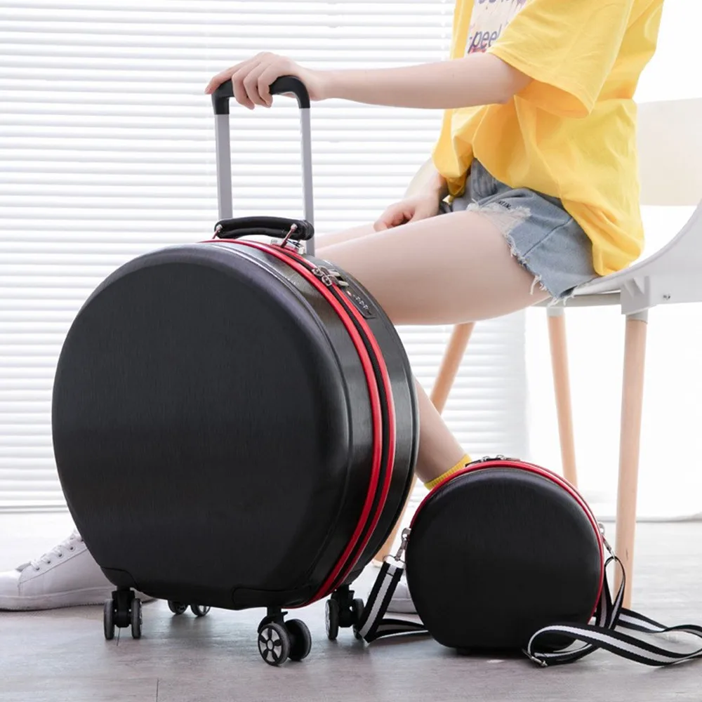 Woman Set Of Trolley Case Shoulder Messenger Bag Suitcase Handbag Travel Luggage Boarding Password Box Storage Baggage 4 Wheels