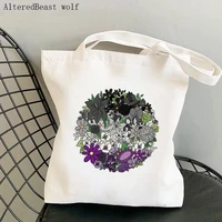 women shopper bag ace pride flowers printed kawaii bag harajuku shopping canvas shopper bag girl handbag tote shoulder lady bag
