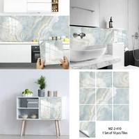 new cyan marble tile wall stickers kitchen backsplash countertop film waterproof bathroom living room decor 3d art wallpaper