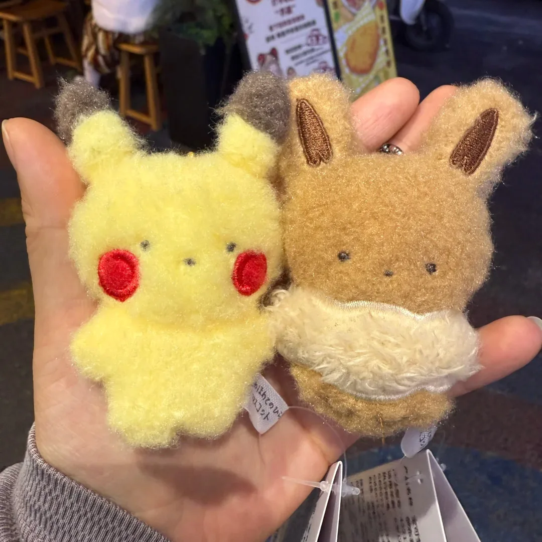 Фото Оригинальная плюшевая игрушка-подвеска PokéMon Palm Furry Series Slowpoke Snorlax Tandemaus Garage Kit, модный аксессуар для сумки №4
