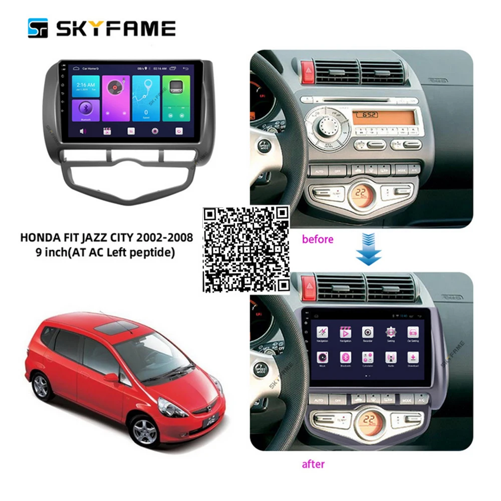 

Автомобильные аксессуары SKYFAME, радио, стерео для Honda Fit/Jazz/Life/City 2001-2008, мультимедийная система Android, DSP, GPS-навигатор, плеер