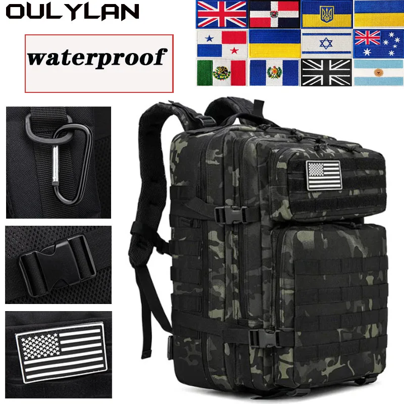 

Охотничья сумка Oulylan, водонепроницаемые сумки для кемпинга и пешего туризма 900D, нейлоновый военный рюкзак 30 л/50 л, тактический Мужской рюкзак для активного отдыха и походов