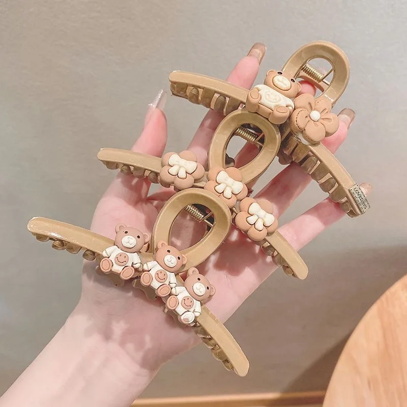 

Korean Version Little Bear Claw Clip Large Hairpin Shark Clip Student Edition Headwear