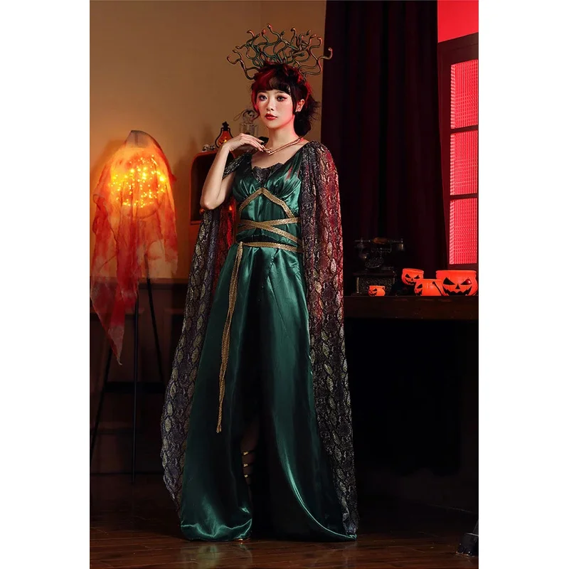 Хэллоуин Древнегреческий Миф Медуза Змея Косплей Аниме Костюм для Женщин