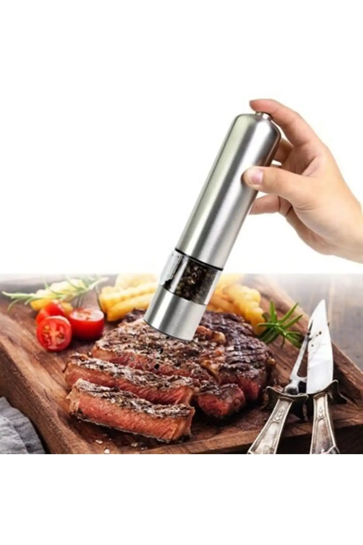 

Automatically Adjustable Thickness Salt Pepper Spice Mill Grinder with Battery Powered Light