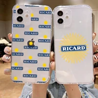ricard beer pattern transparent phone case for iphone 11 12 13 pro max x xs xr mini 7 8 6 6s plus se22 tpu clear soft cover case