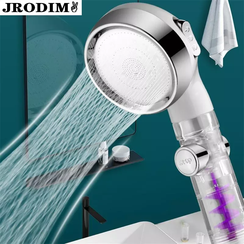 

Adjustable 3 Mode Turbo Shower Head High Pressure Water Saving Shower Head SPA massage Spray Nozzle Bathroom Accessories