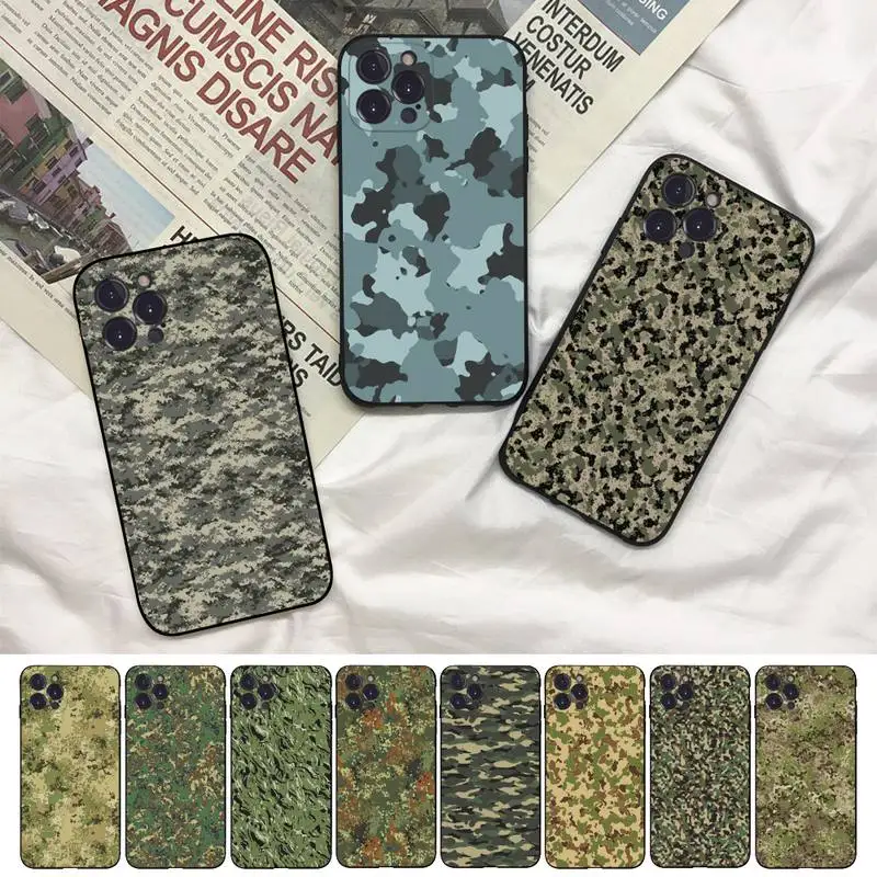

Camouflage Pattern Phone Case For iPhone 8 7 6 6S Plus X SE 2020 XR XS 14 11 12 13 Mini Pro Max Mobile Case