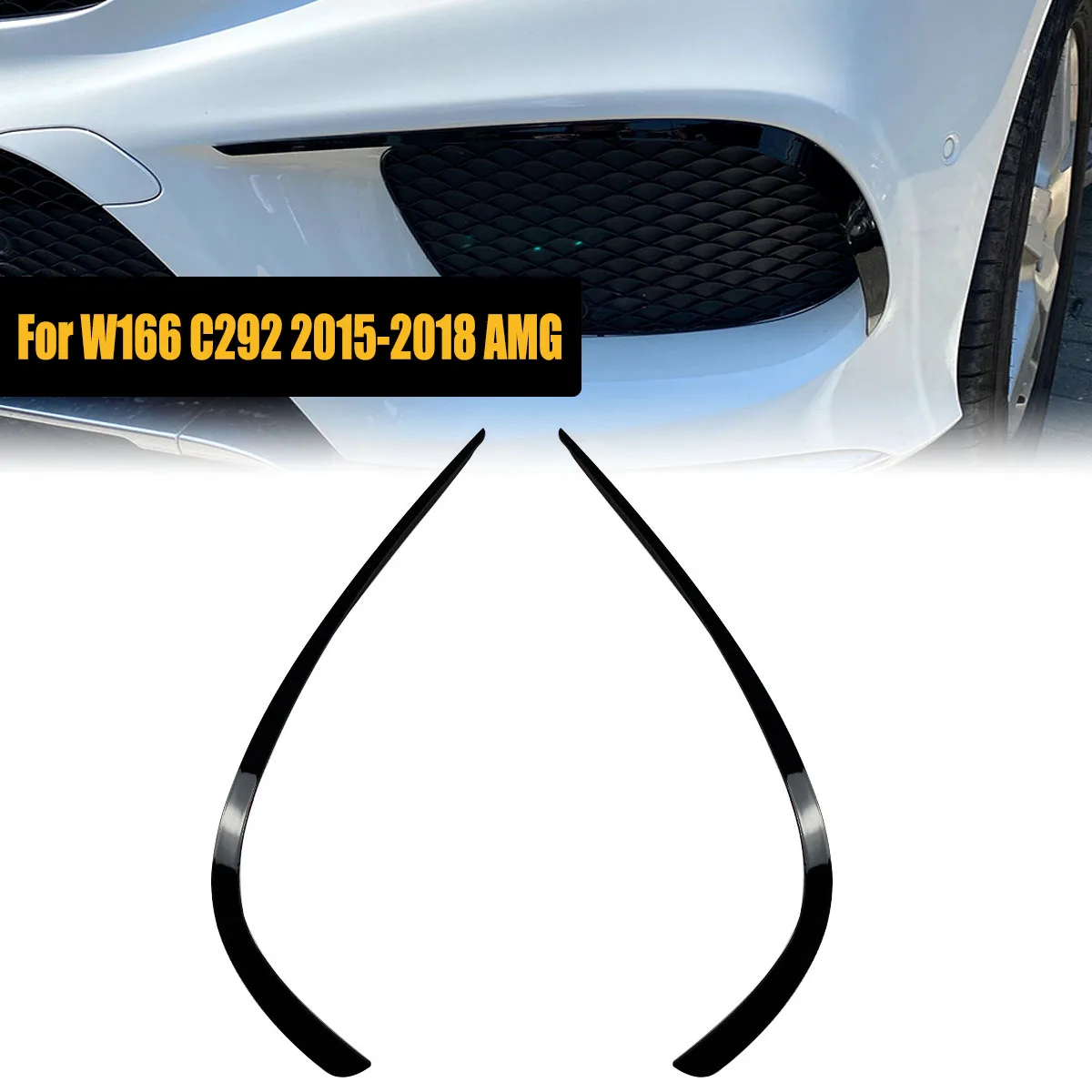 

W166 Front Bumper Splitter Spoiler Cover Sticker For Mercedes Benz GLE-Class C292 GLE43 GLE63 AMG 2015 - 2018 Car Accessories