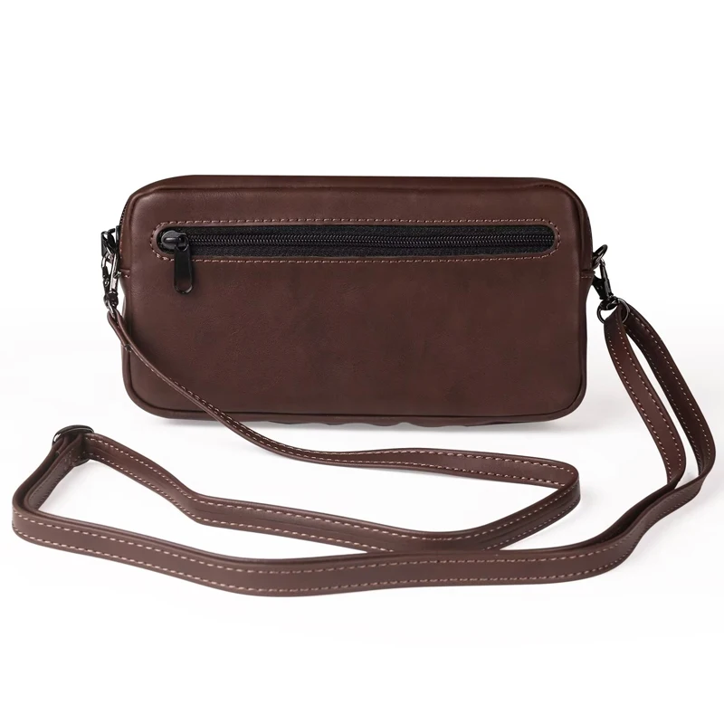 Фото Сумка для телефона Samsung Galaxy Z Fold6/Fold5/Fold4 S24Ultra S24FE S23Plus, кожаный чехол, универсальная сумка через плечо для телефона на молнии №1
