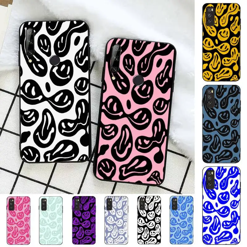 

FHNBLJ Funny Trippy Smiley Face Phone Case for Huawei Honor 10 i 8X C 5A 20 9 10 30 lite pro Voew 10 20 V30