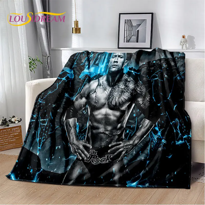 Мягкое плюшевое одеяло HD The Rock Dwayne Johnson фланелевое покрывало для гостиной спальни