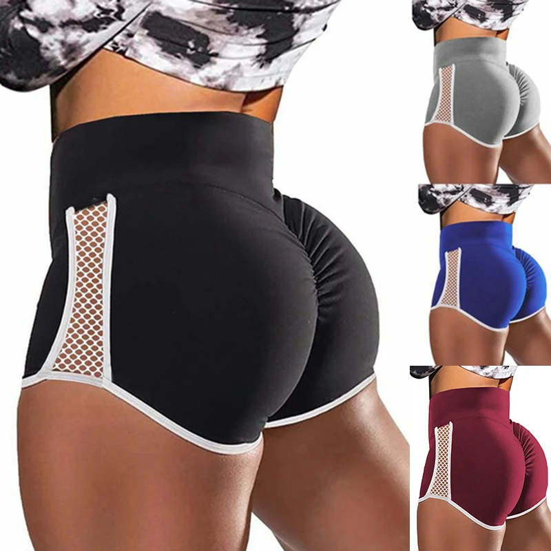 

Sports Seamless Yoga Shorts Women Push Up High Waist Fitness Shorts Solid Slim Workout Short Pants S-2XL 2023 New