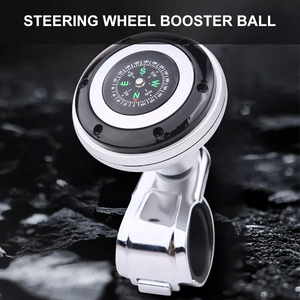 

Wheel Spinner Knob with Compass 360-degree Power Handle Ball Booster for Car Vehicle Steering Wheel Auto
