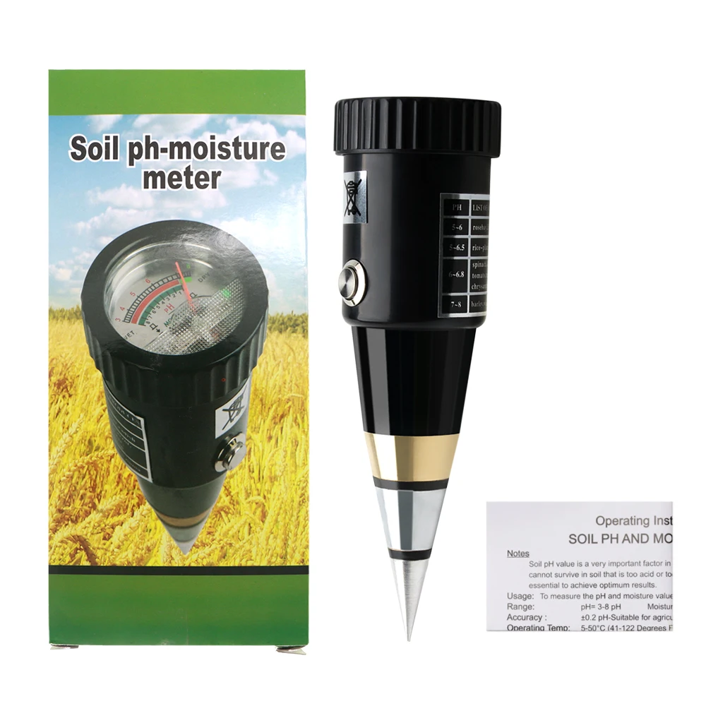 

New Soil Ph Moisture Meter Handheld Moisture Humidity Meter Ph Tester for Garden Soil Metal ProbeVT-05 10-80% Hygrometer 40% Off