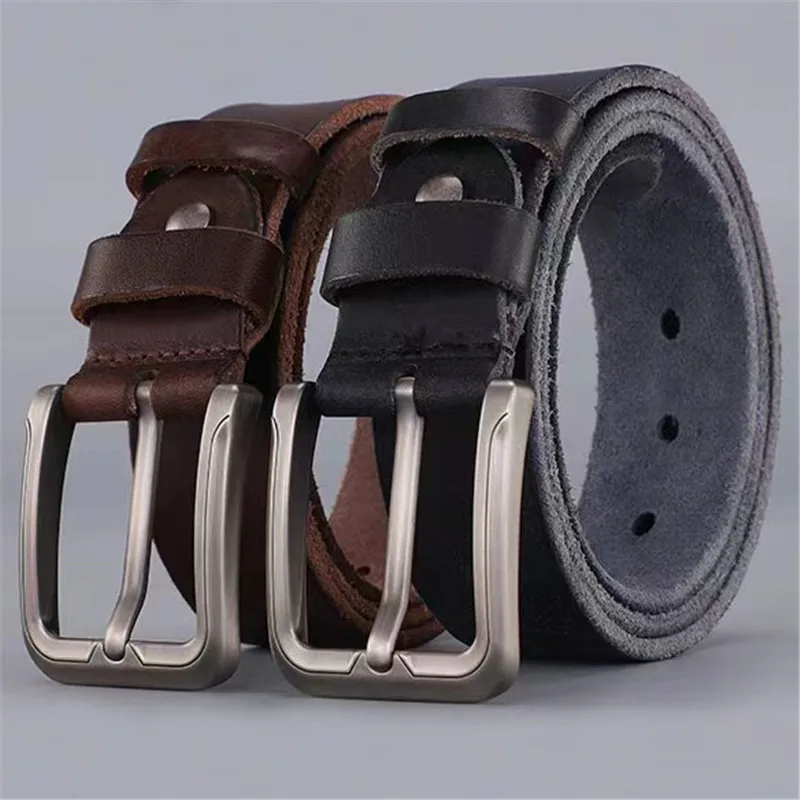 Men's Belt, Vintage Cowhide, Highend Leather, Pure Leather, Casual Pin Buckle Style, Wear Resistant Buckle Belt