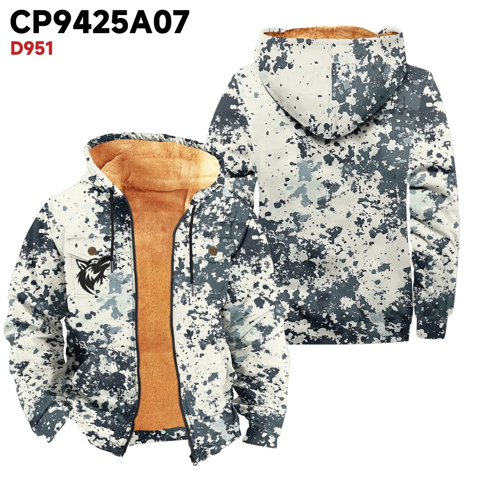 Мужская верхняя одежда зимняя куртка камуфляжный принт чернильного цвета модный