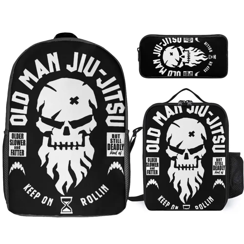 Набор 3 в 1 17-дюймовый рюкзак сумка для ланча ручек магнит джиу-джитсу пожилых
