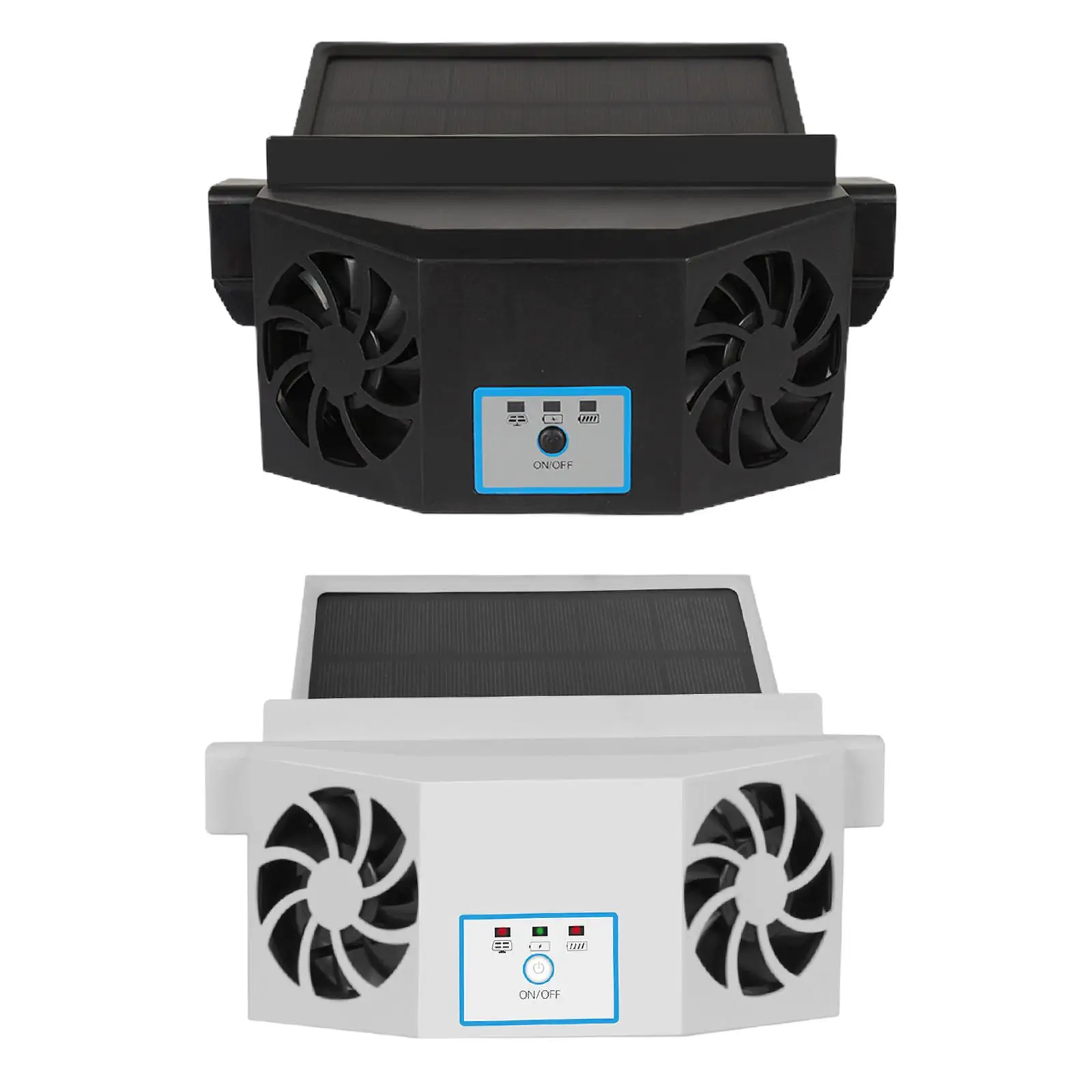 

Car Exhaust Fan Solar/USB Dual Charging Vent Cooling Fan System ABS