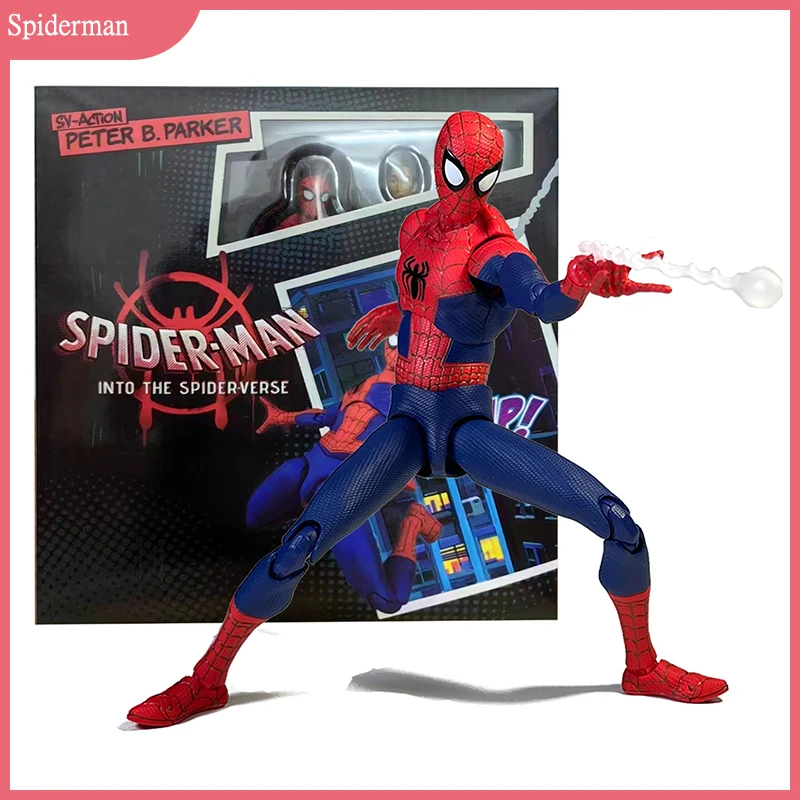 

Marvel Sv Spiderman Figures Peter Parker Miles Morales Action Figure Anime Spider-Man Into The Spider-Verse Movable Model Toy