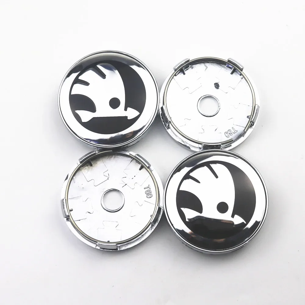

4pcs 60mm Car Wheel Hub Stickers Rim Center Cap Emblem Badge Decal For Skoda Octavia 2 3 Rapid Kodiaq Fabia Superb Kamiq