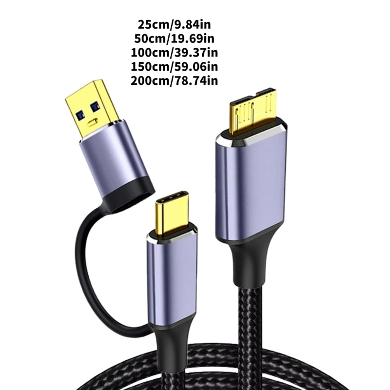 Кабель-переходник 2 в 1 USB и C к Micro B 5 Гбит/с кабель для зарядки синхронизации данных