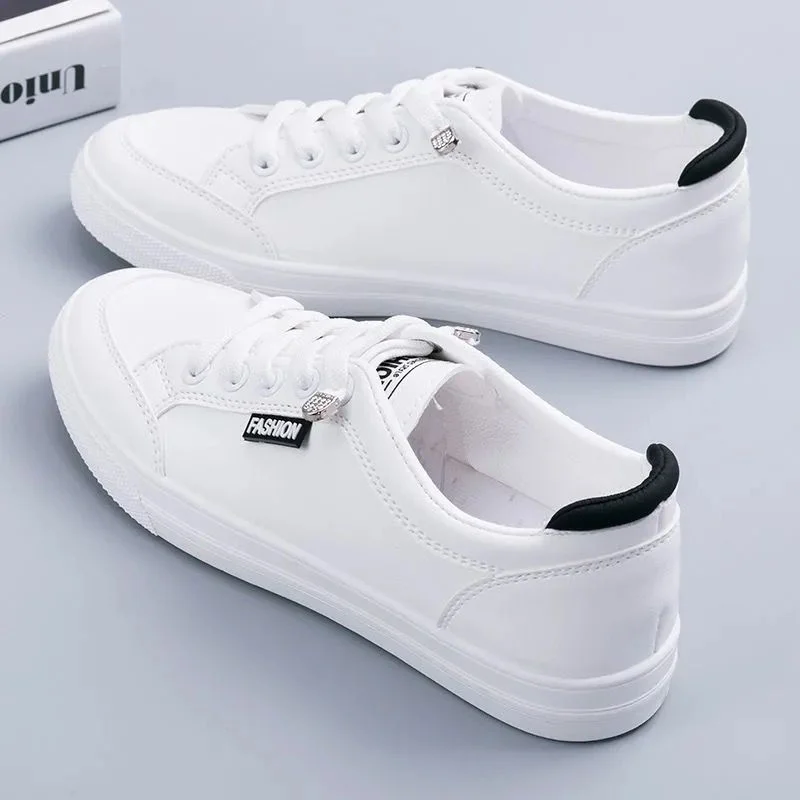 2023 Spring and Autumn New PU Thick-soled Sneakers Mesh Breathable Casual Shoes Fashion Couple White Shoes Zapatos De Mujer