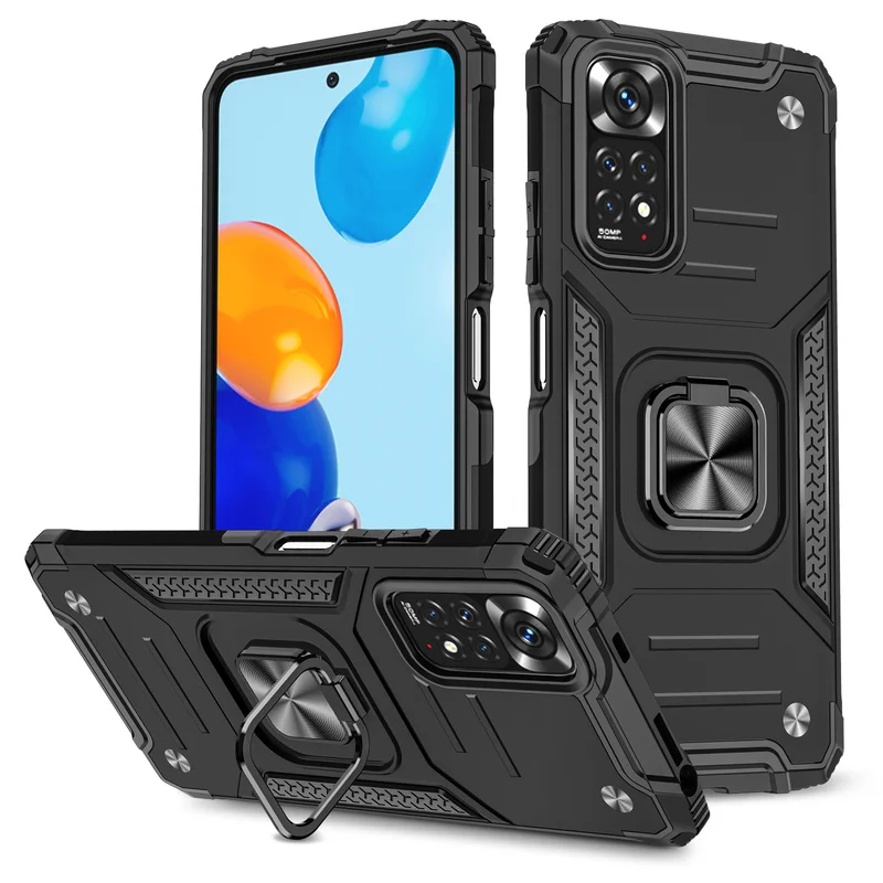 

Shockproof Armor Case for Redmi Note 11 Pro 11S 10S 10 9 8 Magnetic Ring Holder for Xiaomi POCO X3 NFC X4 M3 M4 Pro Phone Cover