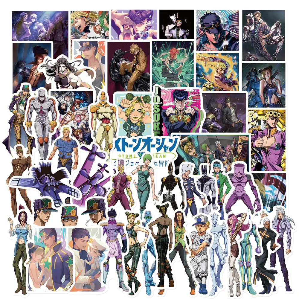 

10/30/50pcs JoJo's Bizarre Adventure Anime Stickers for Kids Skateboard Laptop Luggage Fridge Cool Sticker Graffiti Decals Packs