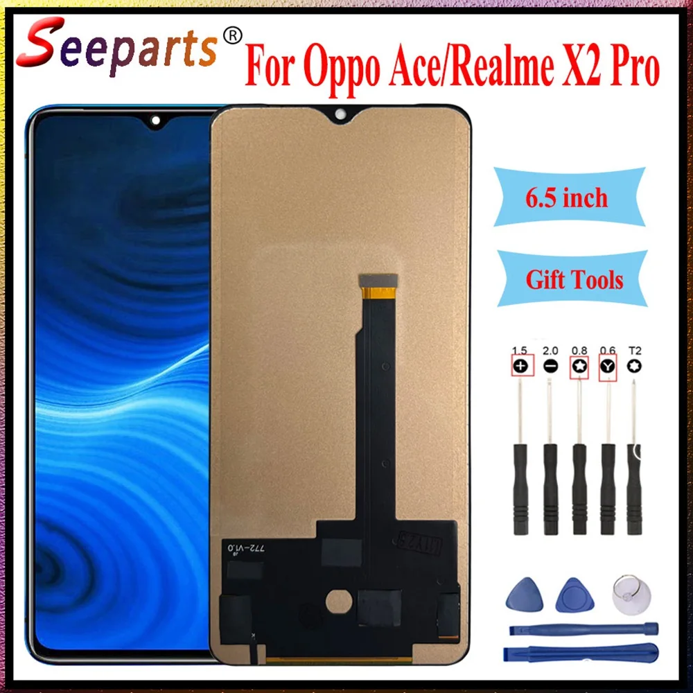 

ЖК-дисплей 6,5 "TFT для Oppo Realme X2 Pro rmx830, фотодисплей для Oppo Reno Ace LCD PCLM10