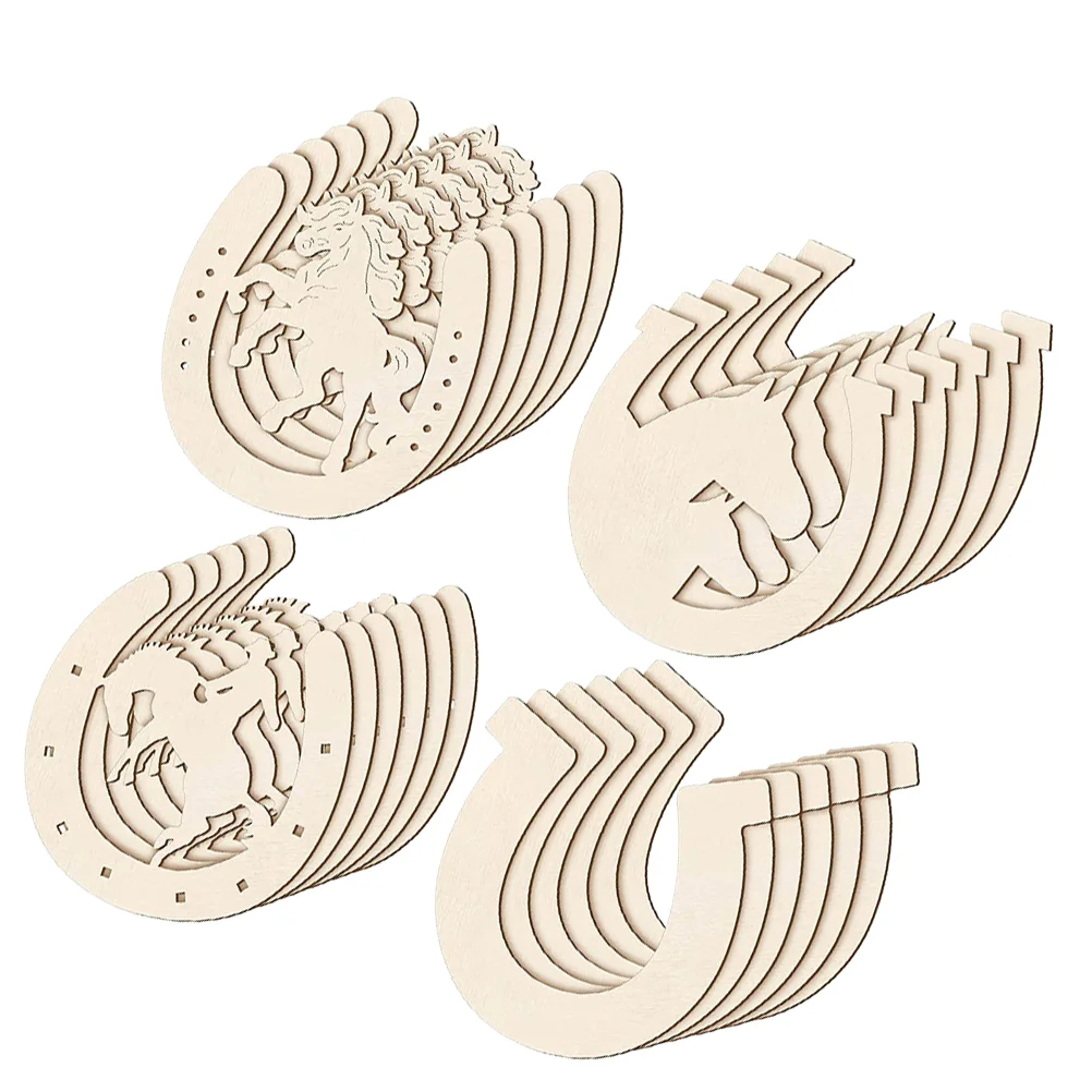 

Wooden Unfinished Wood Horseshoe Horsecrafts Slices Diy Cutouts Horseshoes Blank Kids Decorations Shape Painting Cutout Craft