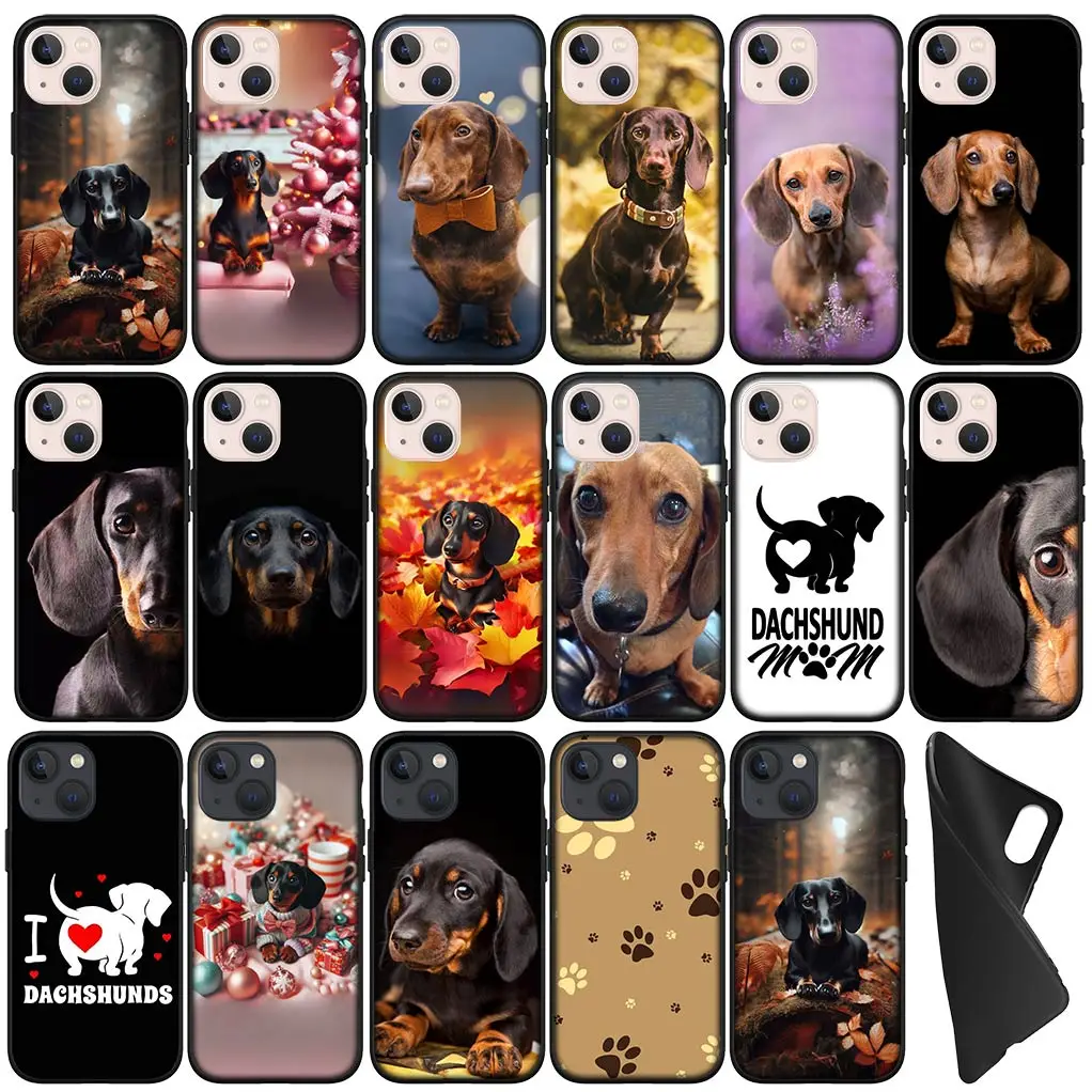 Wallpaper Dachshund Dog TPU Case for Apple iPhone 15 14 Plus 13 12 Mini Pro Max + 13Pro 14+ 15+ Phone Cover Flexible Casing