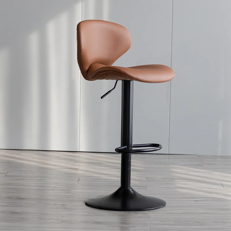 

Современный простой барный стул, домашний подъемник, вращающаяся спинка, железная кожа, роскошный передний высокий стул