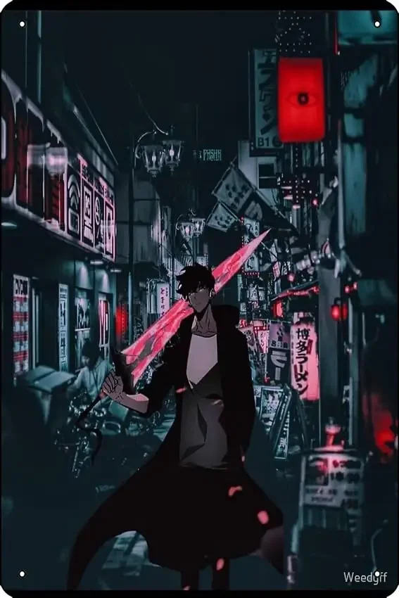 Oedrtqi Sung Jin woo выравнивающий постер Забавная металлическая жестяная вывеска для