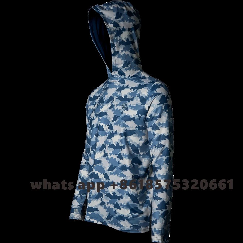 Fishing Apparel Outdoor Long Sleeve T-shirt With Hood Sun Protection Breathable Angling Clothing Fishing T-shirt Uv