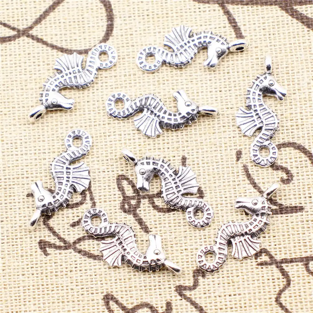 

10pcs Antique Silver Color 11x25mm Hippocampus Charms Handmade Jewerly Diy
