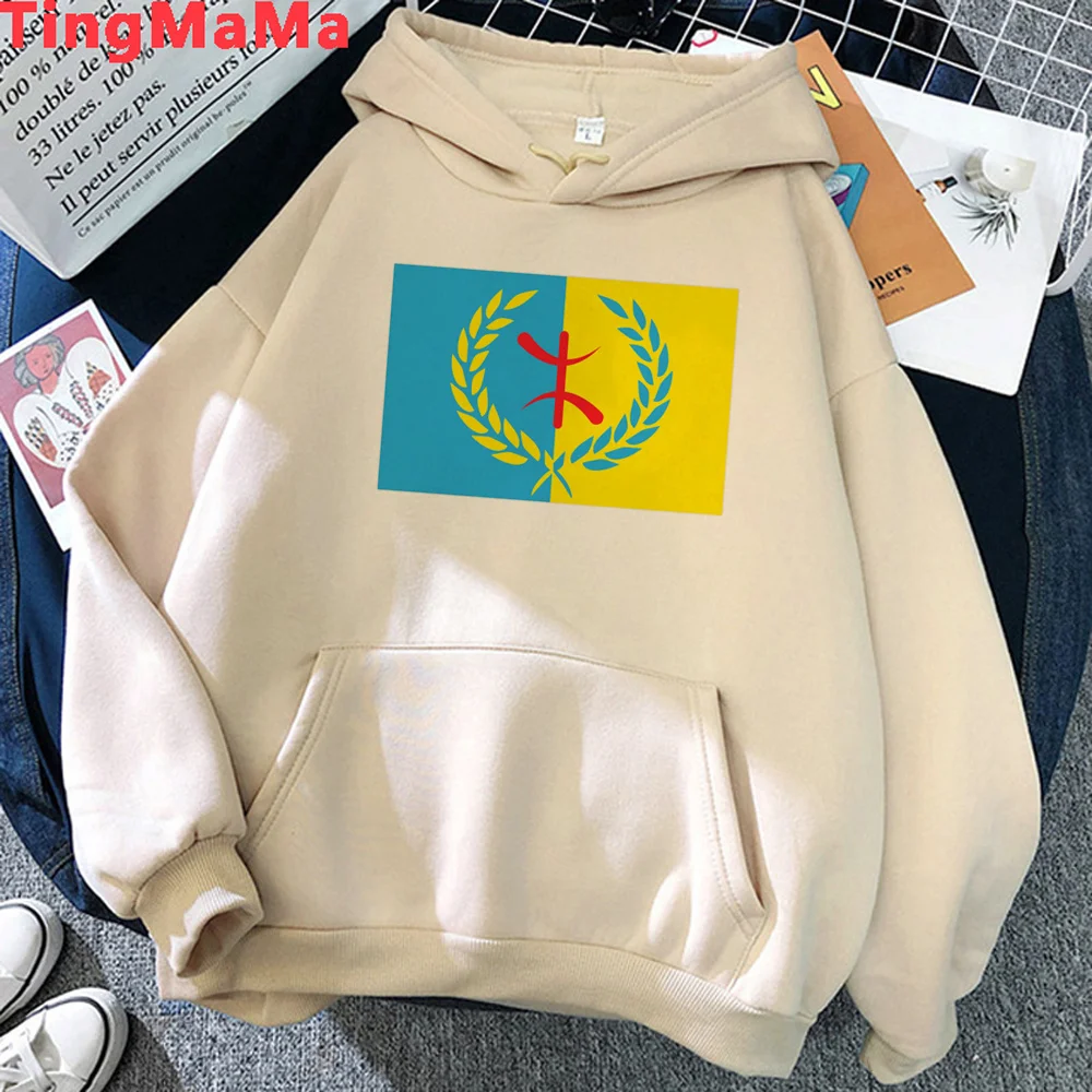 

amazigh hoodies women long sleeve top Winter 2023 japanese Pullover Hood female Winter Hood