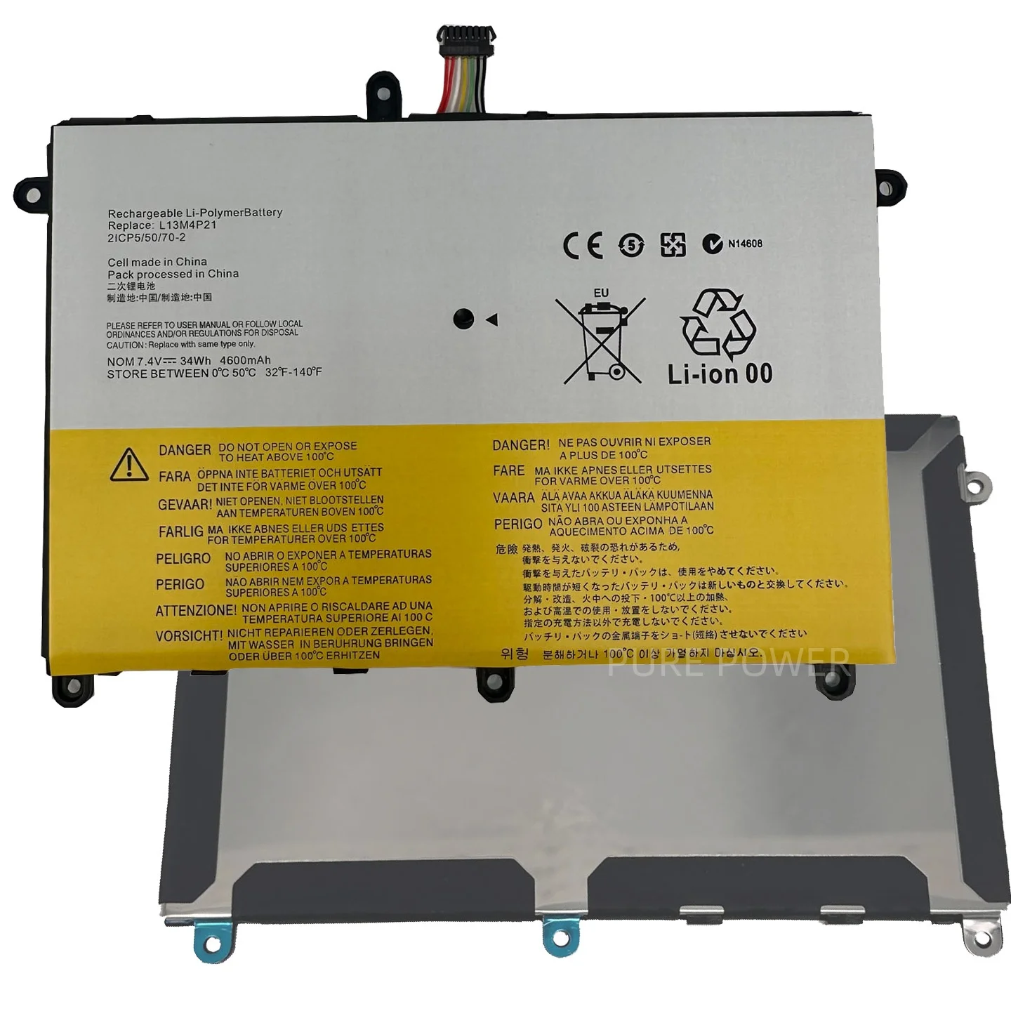 Новый аккумулятор для ноутбука L13M4P21 7.4V 34WH 4600mAh высокого качества для Lenovo Ideapad Yoga 2 11 20332 2332 20428 L13L4P21 (art.: 3920dd163ebd8) - 3920dd163ebd8