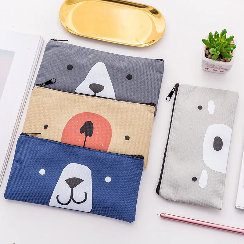 

Women Kids Canvas Coin Purse Cartoon Animals Zipper Pouch Small Wallet Children Female Key Card Holder Money Bag Pencil Case